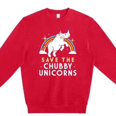 SAVE THE CHUBBY UNICORNS Premium Crewneck Sweatshirt