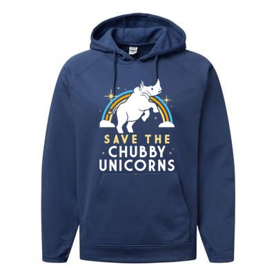 SAVE THE CHUBBY UNICORNS Performance Fleece Hoodie