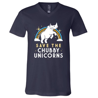 SAVE THE CHUBBY UNICORNS V-Neck T-Shirt