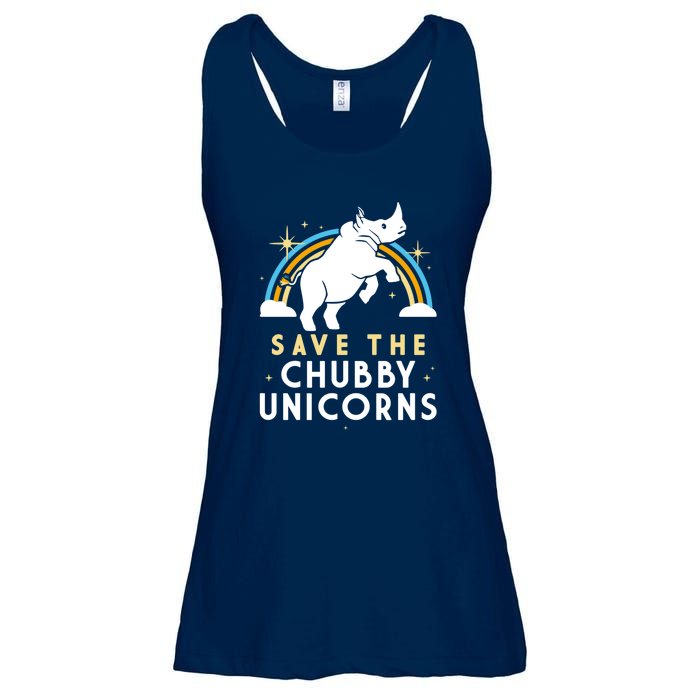 SAVE THE CHUBBY UNICORNS Ladies Essential Flowy Tank