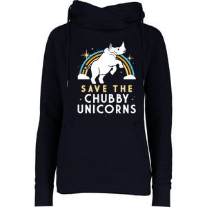 SAVE THE CHUBBY UNICORNS Womens Funnel Neck Pullover Hood