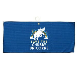 SAVE THE CHUBBY UNICORNS Large Microfiber Waffle Golf Towel