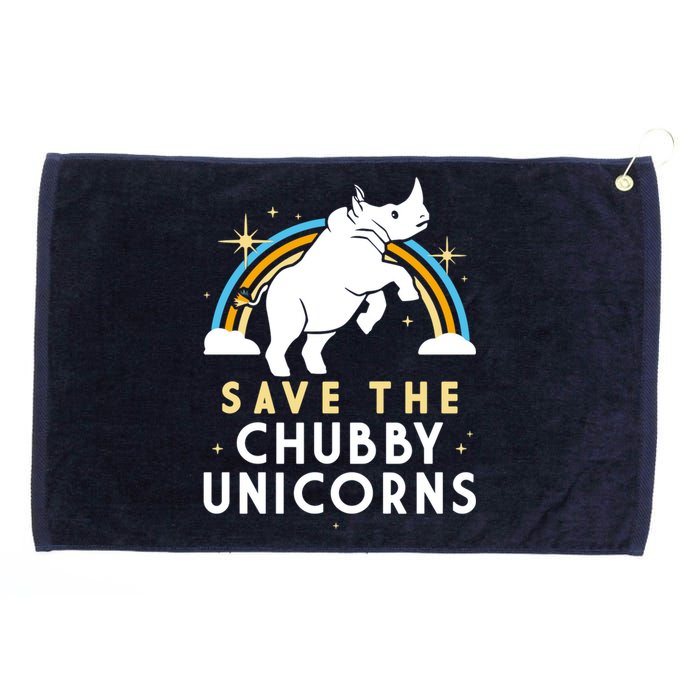 SAVE THE CHUBBY UNICORNS Grommeted Golf Towel