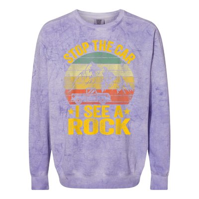 Stop The Car I See A Rock Collector Geology Funny Geologist Colorblast Crewneck Sweatshirt