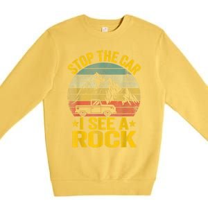 Stop The Car I See A Rock Collector Geology Funny Geologist Premium Crewneck Sweatshirt