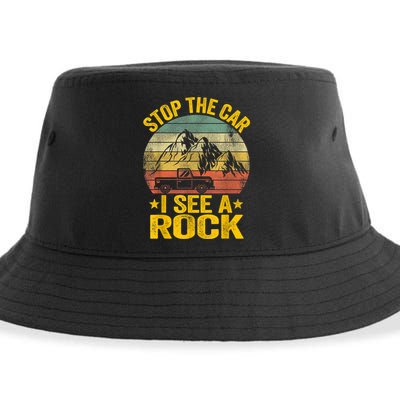 Stop The Car I See A Rock Collector Geology Funny Geologist Sustainable Bucket Hat