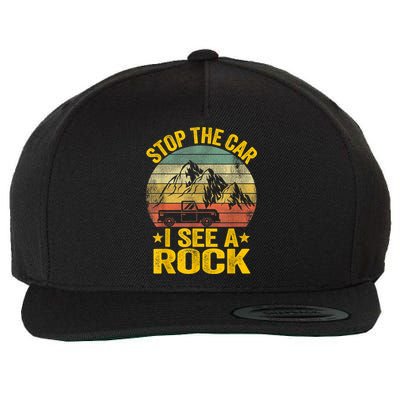 Stop The Car I See A Rock Collector Geology Funny Geologist Wool Snapback Cap