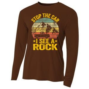 Stop The Car I See A Rock Collector Geology Funny Geologist Cooling Performance Long Sleeve Crew