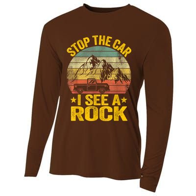 Stop The Car I See A Rock Collector Geology Funny Geologist Cooling Performance Long Sleeve Crew