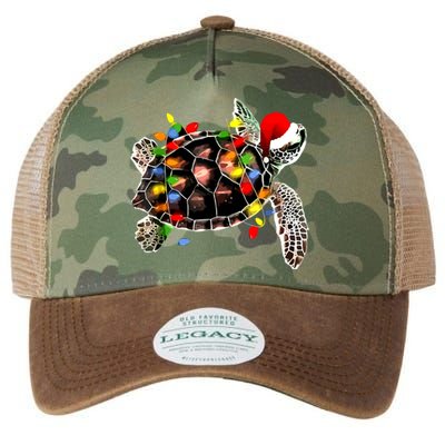 Sea Turtle Christmas Lights Funny Santa Hat Merry Christmas Legacy Tie Dye Trucker Hat