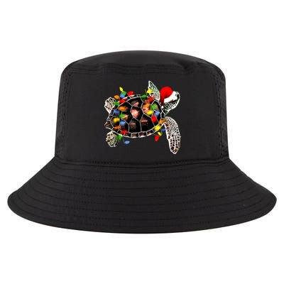 Sea Turtle Christmas Lights Funny Santa Hat Merry Christmas Cool Comfort Performance Bucket Hat