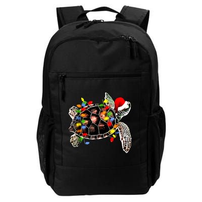 Sea Turtle Christmas Lights Funny Santa Hat Merry Christmas Daily Commute Backpack