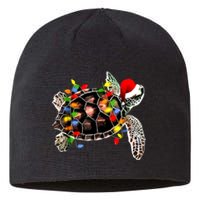 Sea Turtle Christmas Lights Funny Santa Hat Merry Christmas Sustainable Beanie