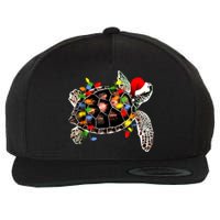 Sea Turtle Christmas Lights Funny Santa Hat Merry Christmas Wool Snapback Cap