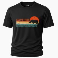 Save The Chubby Unicorns Funny Rhino Chubby Unicorn Cooling Performance Crew T-Shirt