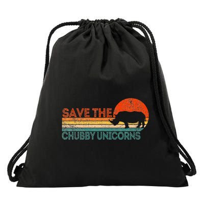 Save The Chubby Unicorns Funny Rhino Chubby Unicorn Drawstring Bag