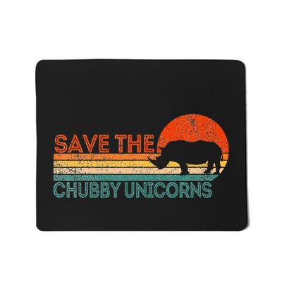 Save The Chubby Unicorns Funny Rhino Chubby Unicorn Mousepad