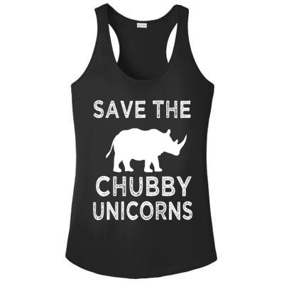 Save The Chubby Unicorns Rhino Funny Cute Gift Ladies PosiCharge Competitor Racerback Tank