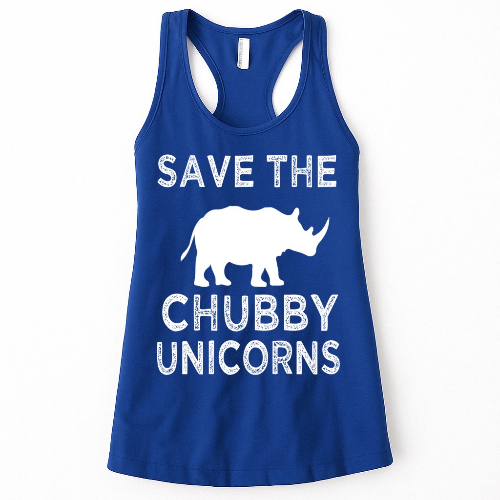 Save The Chubby Unicorns Rhino Funny Cute Gift Womens Tank Top