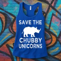 Save The Chubby Unicorns Rhino Funny Cute Gift Womens Tank Top