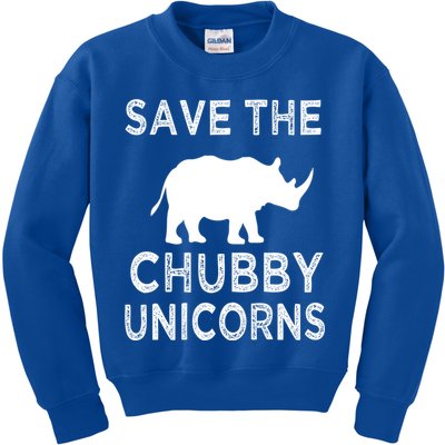 Save The Chubby Unicorns Rhino Funny Cute Gift Kids Sweatshirt