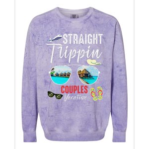 Straight Trippin Couples Trip 2024 Beach Summer Vacation Colorblast Crewneck Sweatshirt