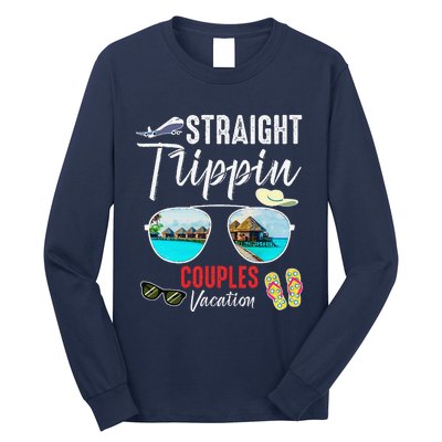 Straight Trippin Couples Trip 2024 Beach Summer Vacation Long Sleeve Shirt