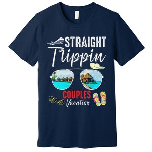 Straight Trippin Couples Trip 2024 Beach Summer Vacation Premium T-Shirt