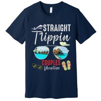 Straight Trippin Couples Trip 2024 Beach Summer Vacation Premium T-Shirt