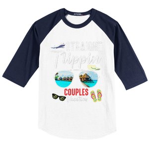 Straight Trippin Couples Trip 2024 Beach Summer Vacation Baseball Sleeve Shirt