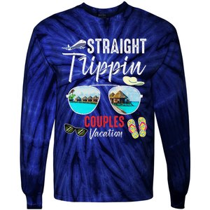 Straight Trippin Couples Trip 2024 Beach Summer Vacation Tie-Dye Long Sleeve Shirt