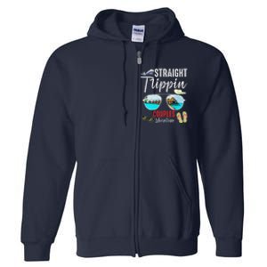 Straight Trippin Couples Trip 2024 Beach Summer Vacation Full Zip Hoodie