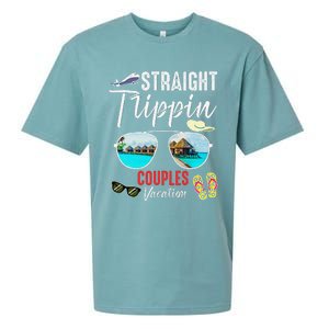 Straight Trippin Couples Trip 2024 Beach Summer Vacation Sueded Cloud Jersey T-Shirt