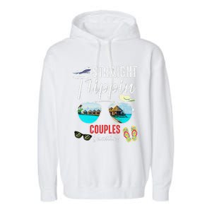 Straight Trippin Couples Trip 2024 Beach Summer Vacation Garment-Dyed Fleece Hoodie