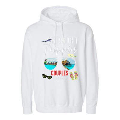 Straight Trippin Couples Trip 2024 Beach Summer Vacation Garment-Dyed Fleece Hoodie