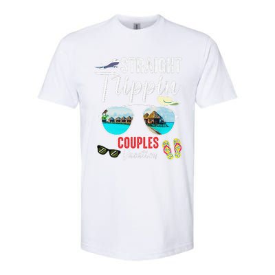 Straight Trippin Couples Trip 2024 Beach Summer Vacation Softstyle CVC T-Shirt