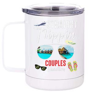 Straight Trippin Couples Trip 2024 Beach Summer Vacation 12 oz Stainless Steel Tumbler Cup