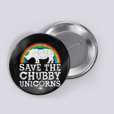 Save The Chubby Unicorns Gift Rhino Conservation Rainbow Button