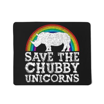 Save The Chubby Unicorns Gift Rhino Conservation Rainbow Mousepad