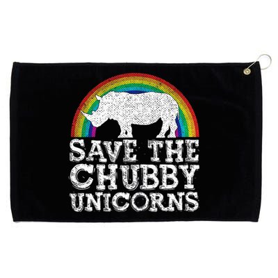 Save The Chubby Unicorns Gift Rhino Conservation Rainbow Grommeted Golf Towel