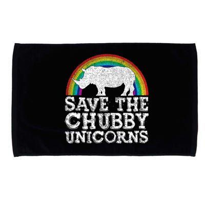 Save The Chubby Unicorns Gift Rhino Conservation Rainbow Microfiber Hand Towel