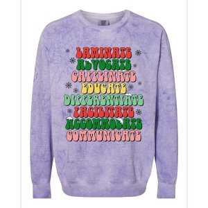 Sped Teacher Christmas Sped Laminate Advocate Caffeinate Colorblast Crewneck Sweatshirt