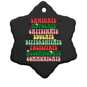 Sped Teacher Christmas Sped Laminate Advocate Caffeinate Ceramic Star Ornament