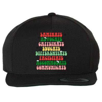 Sped Teacher Christmas Sped Laminate Advocate Caffeinate Wool Snapback Cap