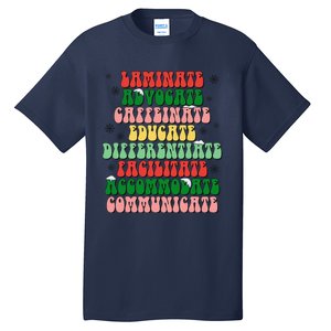 Sped Teacher Christmas Sped Laminate Advocate Caffeinate Tall T-Shirt