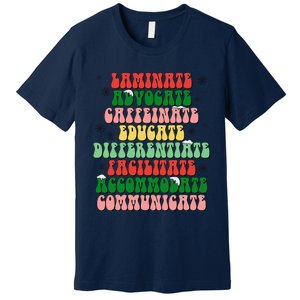 Sped Teacher Christmas Sped Laminate Advocate Caffeinate Premium T-Shirt