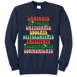 Sped Teacher Christmas Sped Laminate Advocate Caffeinate Tall Sweatshirt