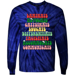 Sped Teacher Christmas Sped Laminate Advocate Caffeinate Tie-Dye Long Sleeve Shirt