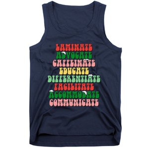 Sped Teacher Christmas Sped Laminate Advocate Caffeinate Tank Top