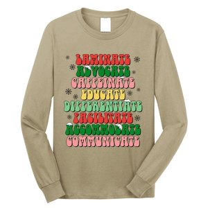 Sped Teacher Christmas Sped Laminate Advocate Caffeinate Long Sleeve Shirt